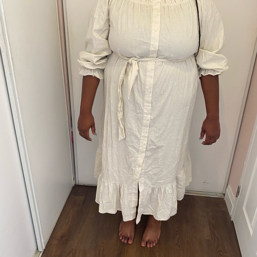 Beautiful sand colour dress in plus size